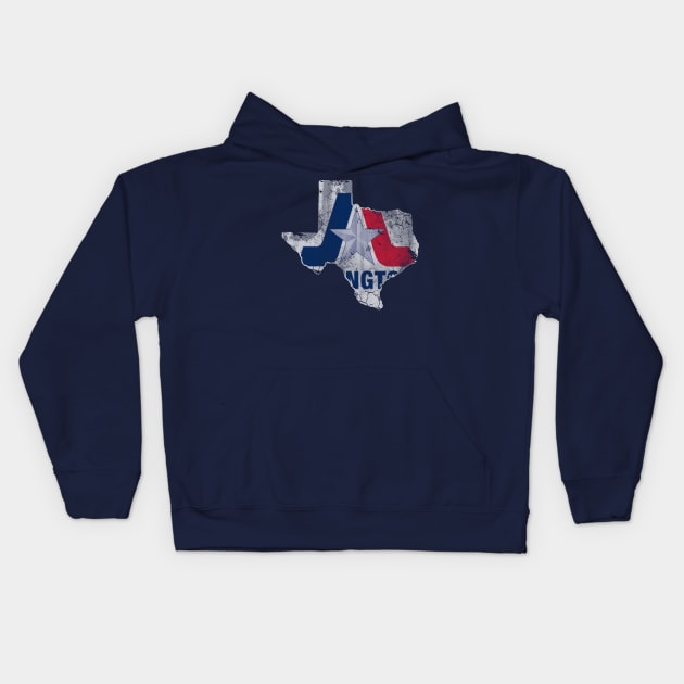 Arlington Texas Flag Map Vintage Fade Kids Hoodie by E